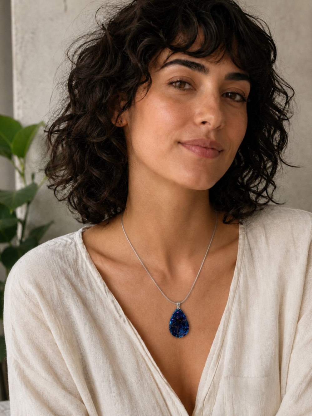Blue Druzy Pendant Necklace – Upcycled Montreal Design